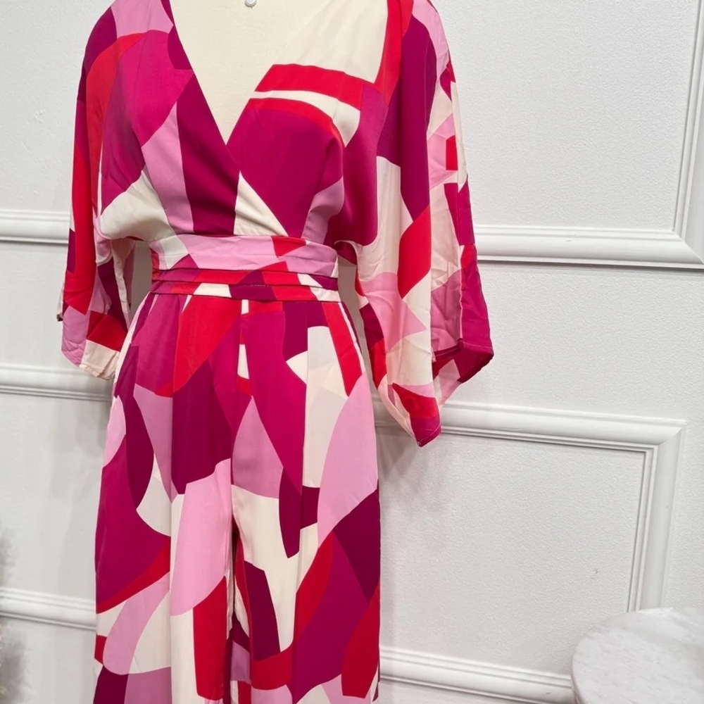Vibrant Pink Abstract Jumpsuit